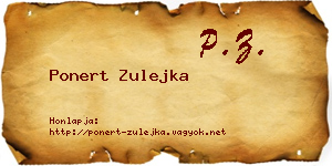 Ponert Zulejka névjegykártya